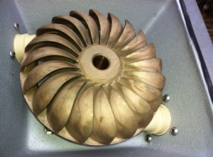 Cast bronze Turgo wheel